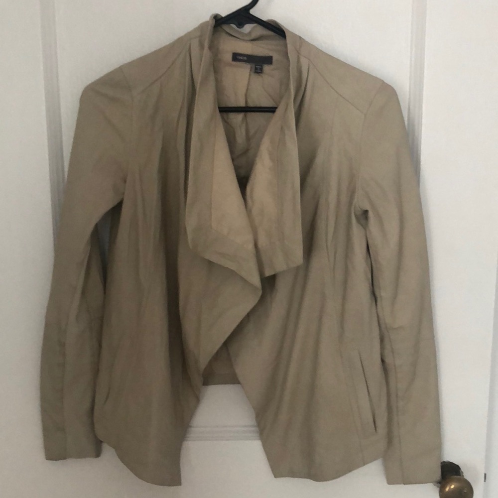 Beige Vince leather coat